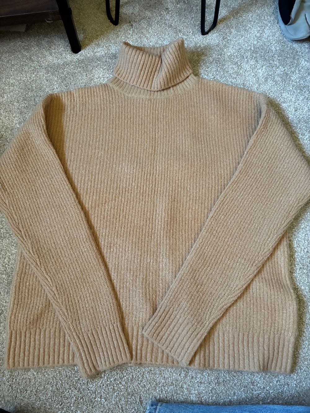 NWOT VICI Camel Ribbed Turtleneck Sweater
